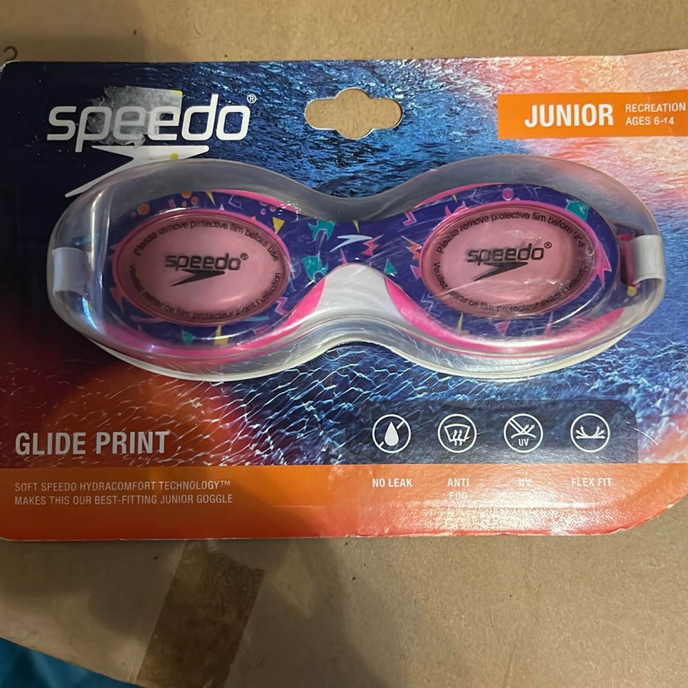 Speedo glide print googles.  Juniors. New